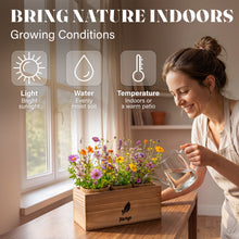Load image into Gallery viewer, AVERGO Wildflower Seed Mix Growing Kit - Perennial Wild Flowers | Ideal Gift for Mother's Day - Also Includes Planters, Soil, Wooden Box, and Gardening Tools for Indoor Garden and Patio Planting
