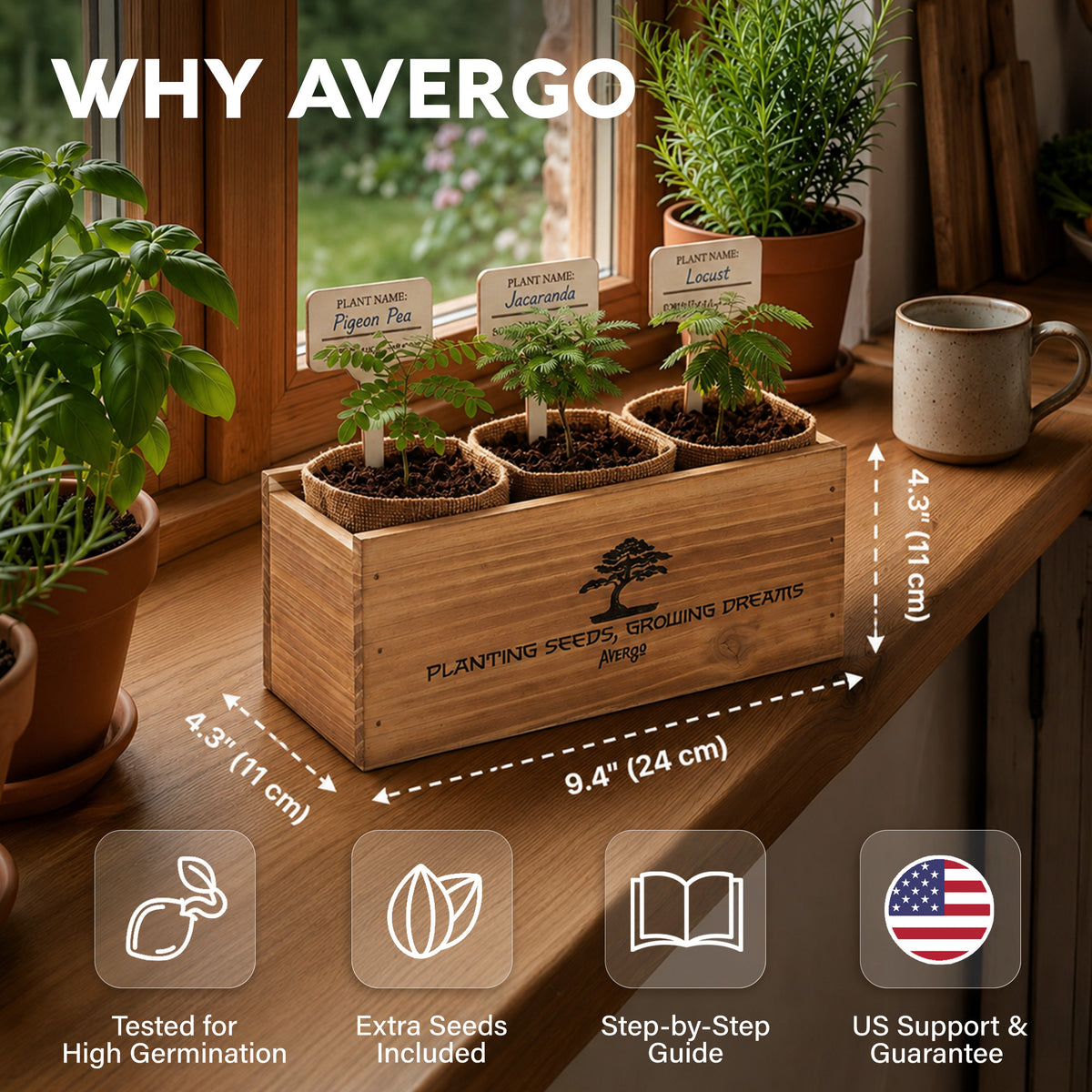 Bonsai Tree Kit Classic - Growing 3 Unique Japanese Bonzai Trees | Complete Indoor Bonsai Starter Kits for Growing Trees – Plant Lovers Gifts for Women & Men