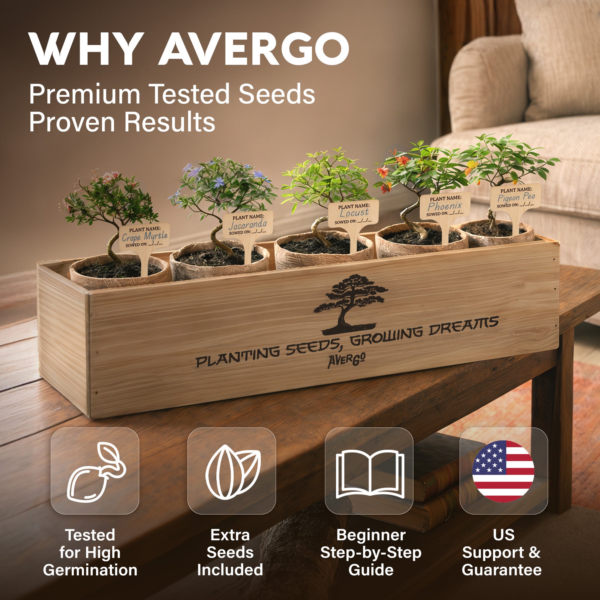 hanging planter flowers Bonsai Tree Kit Deluxe - 5X Unique Japanese Bonzai Trees
