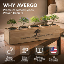 Load image into Gallery viewer, DIY Bonsai Tree Kit for Beginners – 5X Unique Japanese Bonzai Trees, Complete Indoor Bonsai Starter Kit for Growing Bonsai Plants w/Tools &amp; Planters – DIY Christmas Gardening Gifts for Mom
