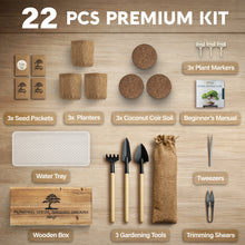 Load image into Gallery viewer, AVERGO Bonsai Tree Kit Classic - 3X Unique Japanese Bonzai Trees | Complete Indoor Bonsai Starter Kits from Seeds to Trees – DIY Gardening Gifts for Mother, Women &amp; Men
