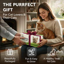 Load image into Gallery viewer, Cat Grass Kit for Indoor Cats – x4 Seed Packets | Cat Grass Seeds with Wooden Planter, Soil &amp; Mini Gardening Tools for Nipping – Pet Wheatgrass Grass
