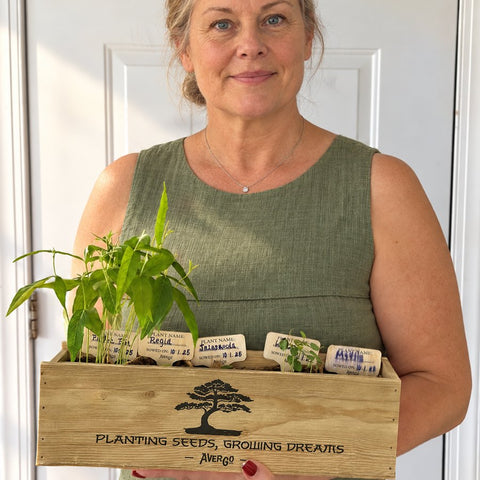 Elise Harrington with her Avergo bonsai kit